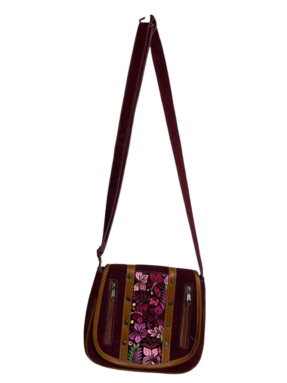 Lema Aparina Embroidered Suede Purse - Picture 2 of 13